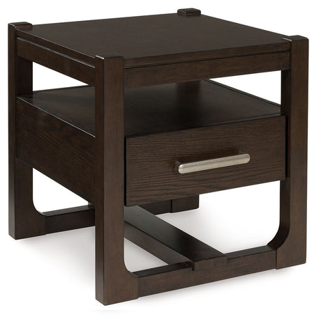 Breckington - Dark Brown - Square End Table by Signature Design by Ashley® | Bel Furniture