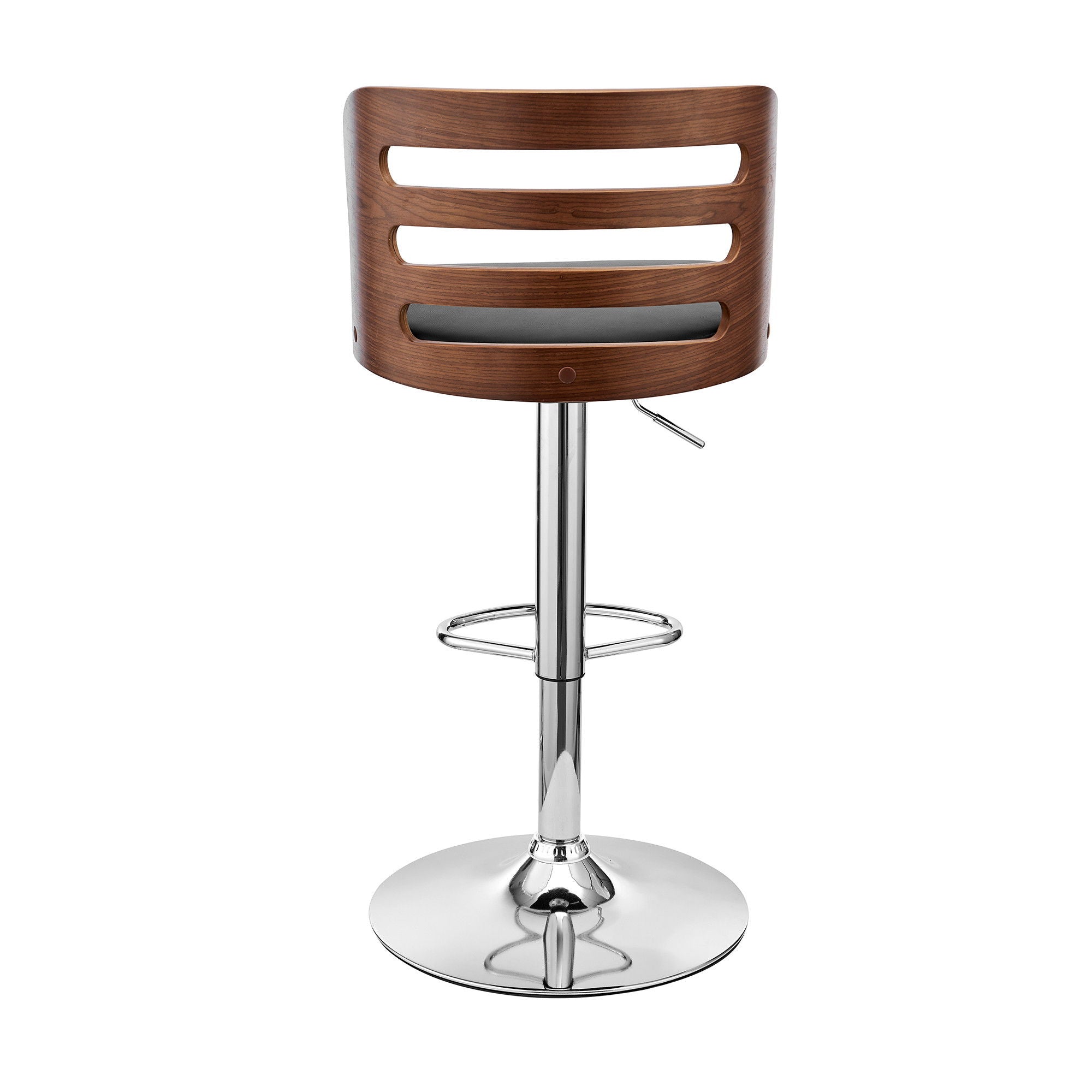 And Silver Swivel Adjustable Height Bar Chair - Black / Brown