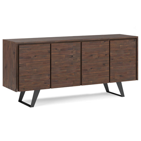Lowry - Large 4 Door Sideboard Buffet - Distressed Charcoal Brown by Simpli-Home | Bel Furniture