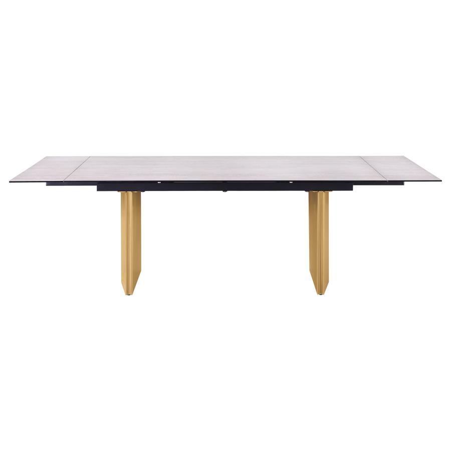 Vesa - Glass Top Extension Dining Table - Beige by Coaster Fine Furniture | Bel Furniture