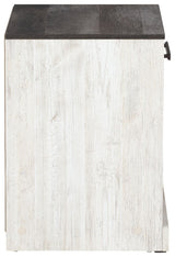 Shawburn - Whitewash / Charcoal Gray - One Drawer Night Stand by Signature Design by Ashley® | Bel Furniture