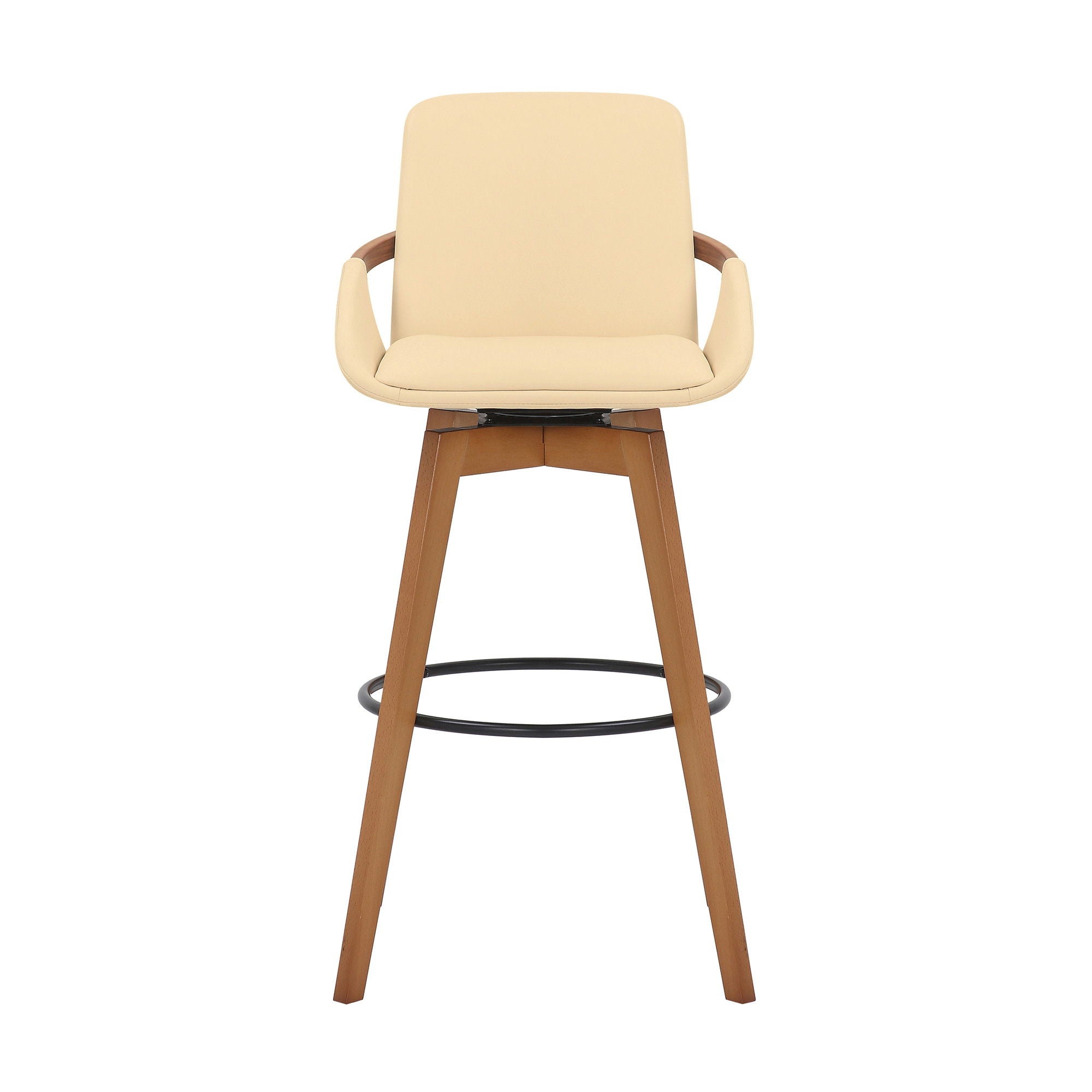 Swivel Bar Height Bar Chair - Cream / Black