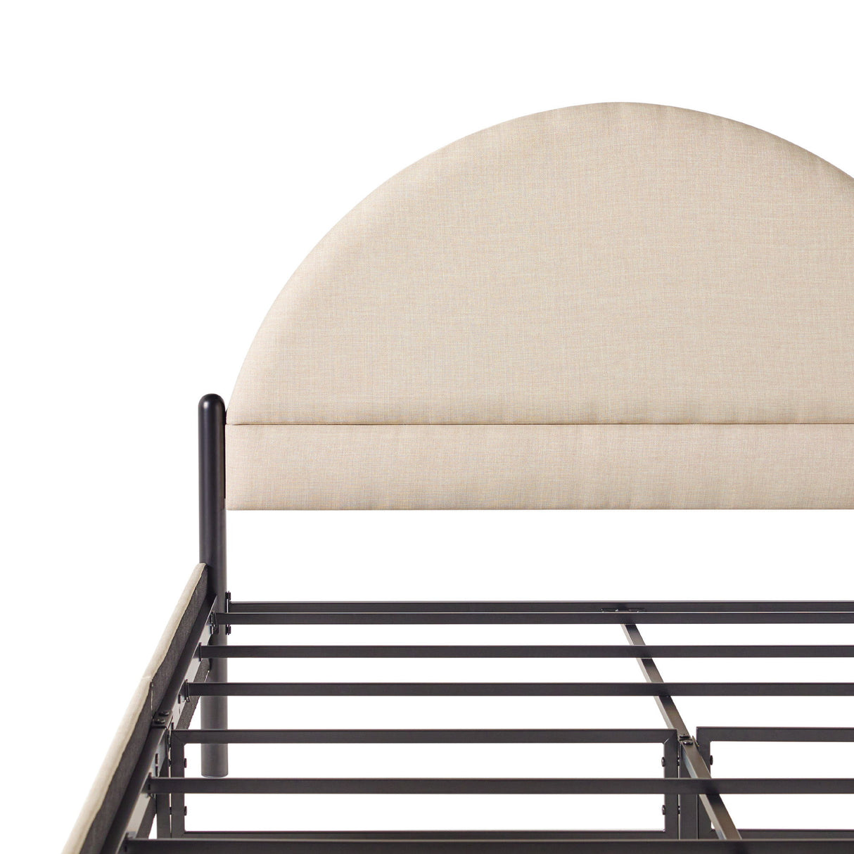 Bed Modern Upholstered Curved Headboard by Walker Edison | Bel Furniture