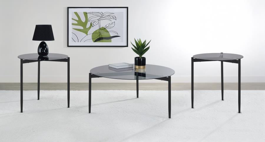 Rosalie - Round Coffee And End Table Set Gray 3 Pc. Coffee Table, 2 End Tables by Coaster Fine Furniture | Bel Furniture