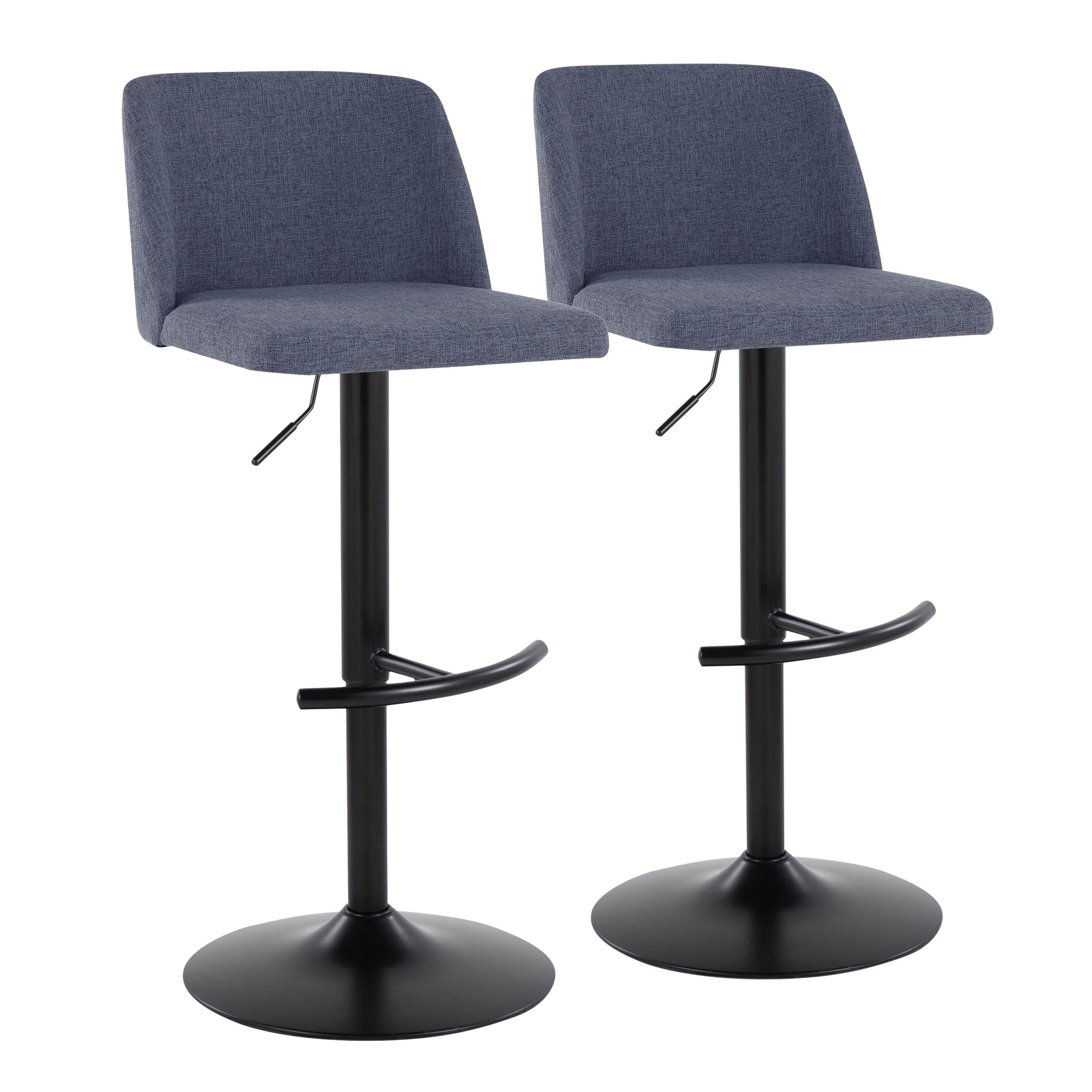 Toriano - Contemporary Adjustable Bar Stool With Rounded T Footrest (Set of 2)