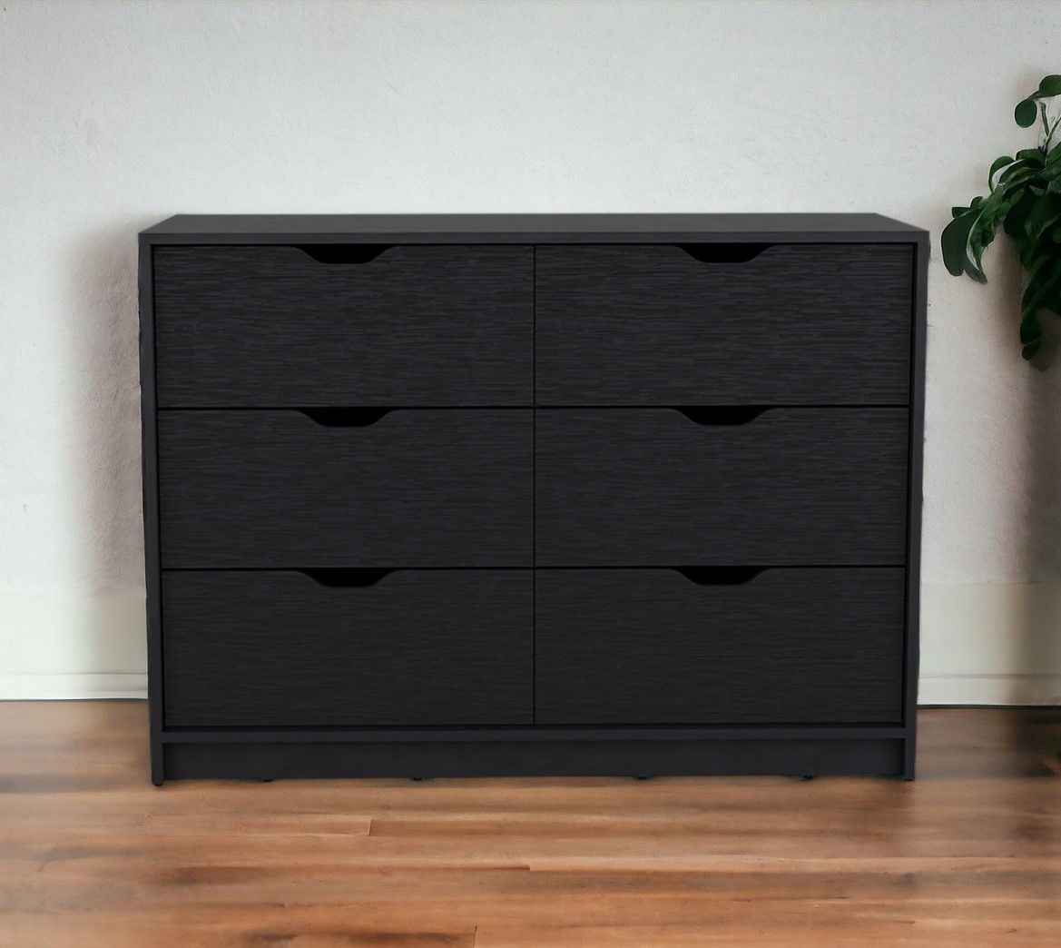 Four Drawer Dresser Wooden - Black