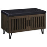 Brixton - 2-Door Padded Entryway Shoe Storage Bench Dark Brown by Coaster Fine Furniture | Bel Furniture