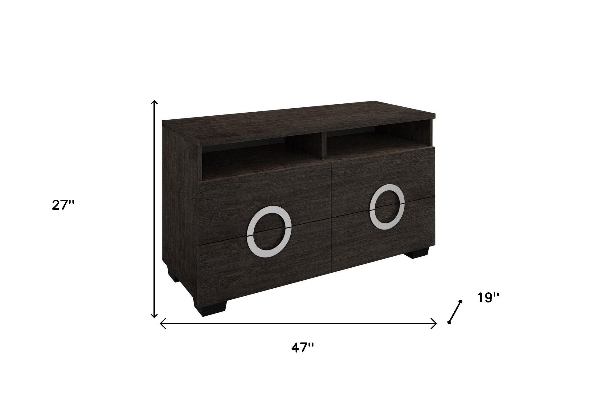 High Gloss TV Entertainment Unit - Refined Gray