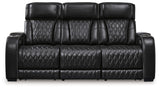 Boyington - Power Reclining Sofa With Adj Headrest Black by Signature Design by Ashley® | Bel Furniture