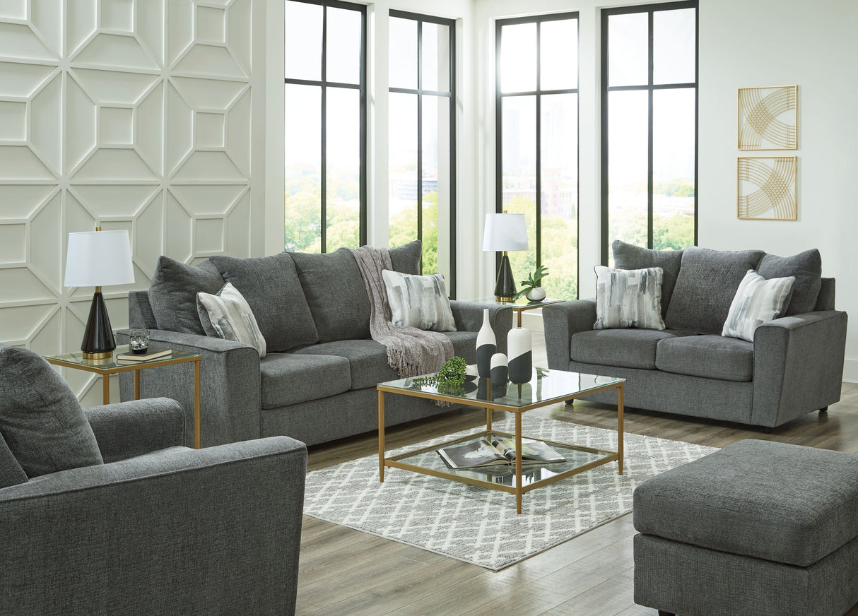 Stairatt - Living Room Set Dark Gray 4 Pc. Sofa, Loveseat, Chair, Ottoman by Signature Design by Ashley® | Bel Furniture