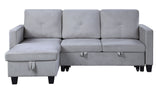 Nova - Velvet Reversible Sleeper Sectional Sofa With Storage Chaise by Lilola Home | Bel Furniture