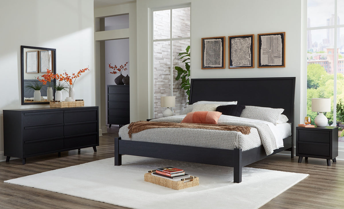 Danziar - Panel Bed With Low Footboard Set Black King by Signature Design by Ashley® | Bel Furniture