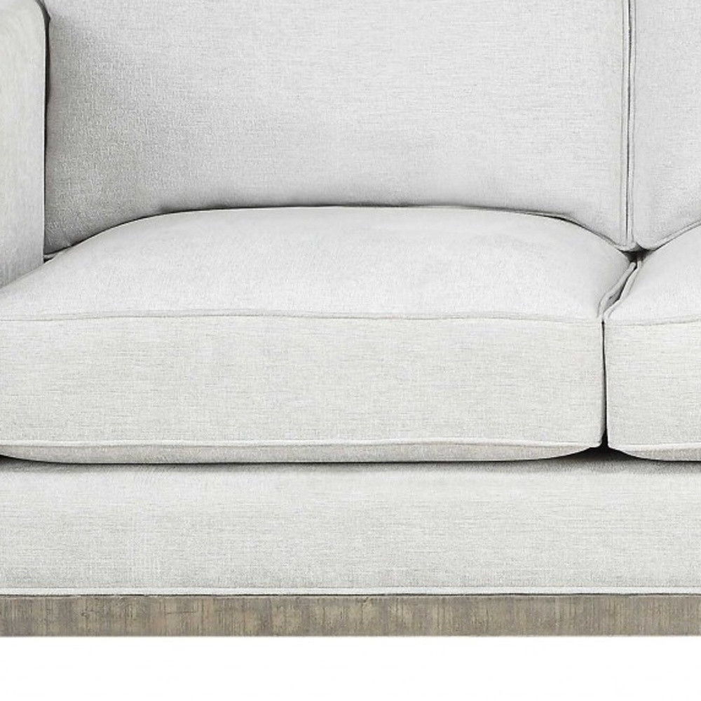 Fabric Sofa With Black And Gray Legs - White