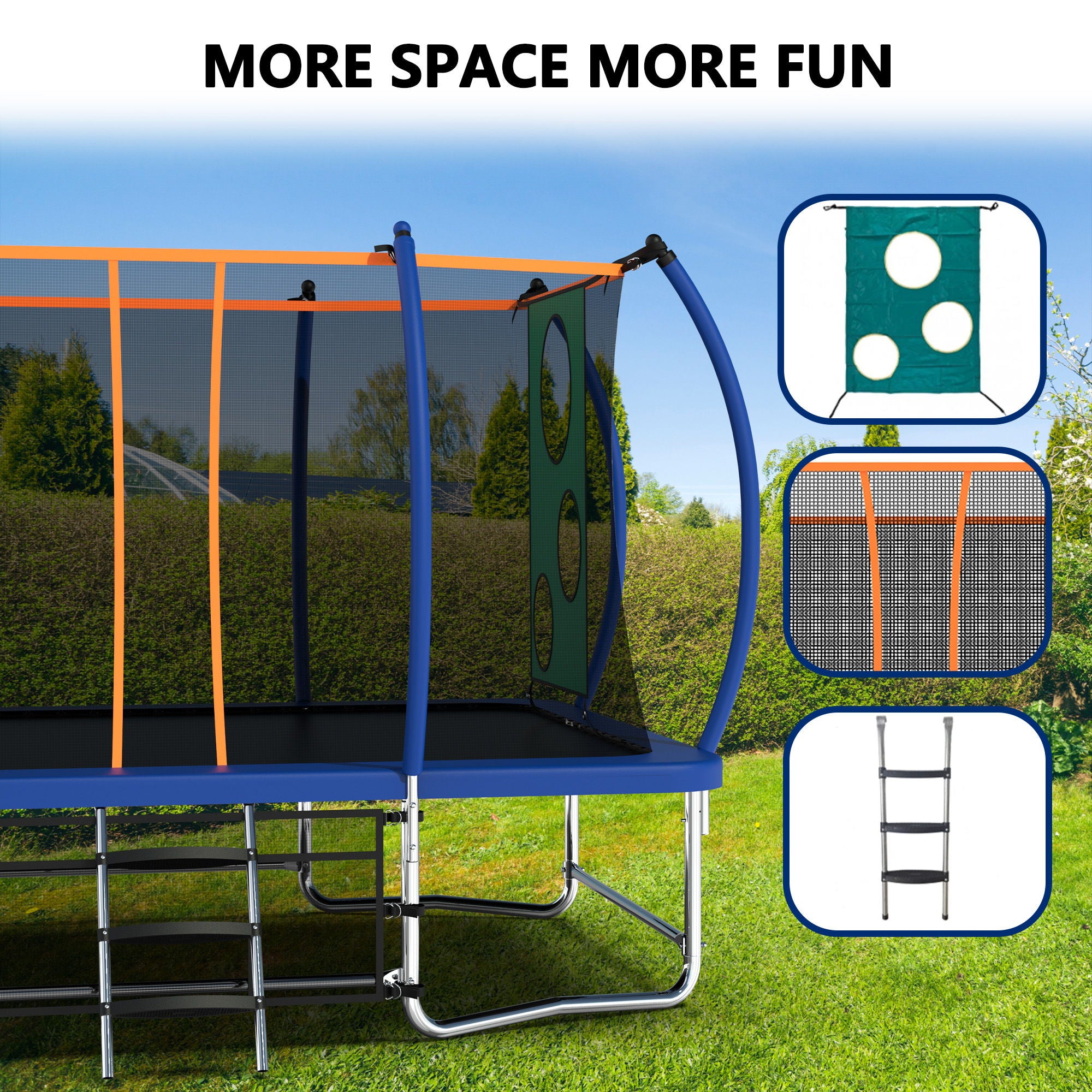 Outdoor Square Trampolines For Kids Adults Long Rectangular Tumbling Trampoline