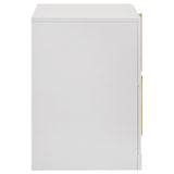 Ines - 2-Drawer Nightstand Bedside Table - White High Gloss