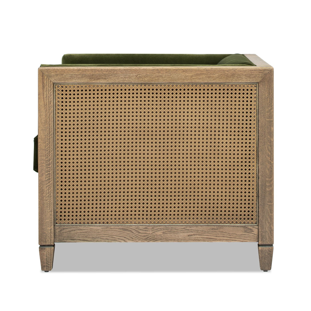 Georgia - Cane Tuxedo Armchair - Olive Green by Jennifer Taylor Home | Bel Furniture