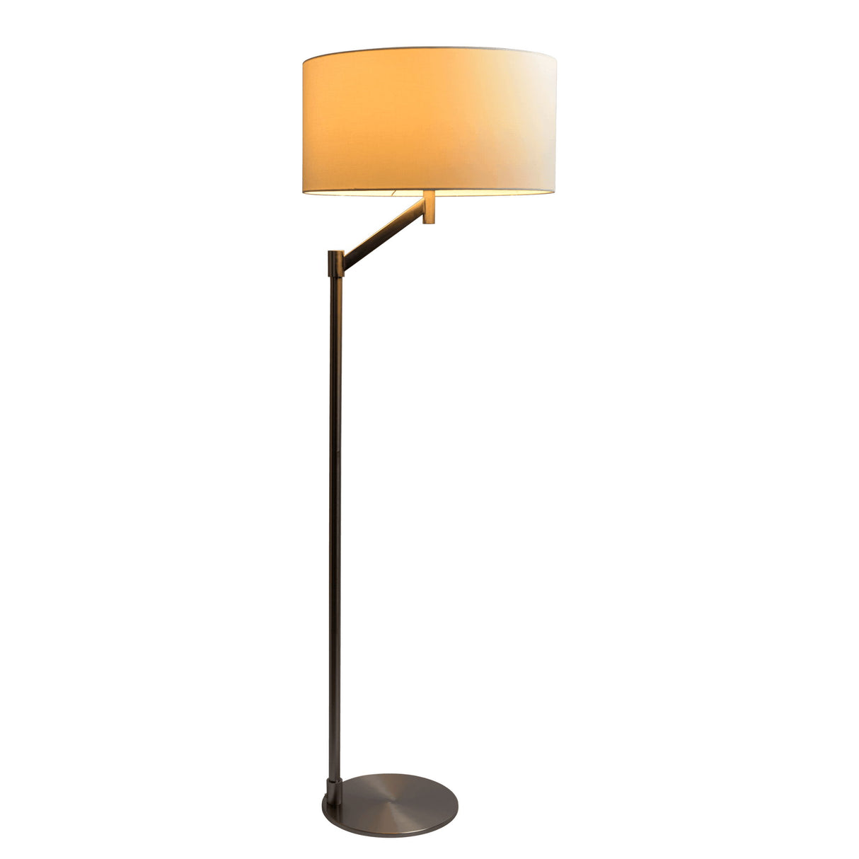 Serene - Floor Lamp With Rotary Switch Base Linen Shade - Brushed Nickel / White by Ashcroft Furniture | Bel Furniture