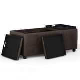 Avalon - Storage Ottoman - Distressed Brown by Simpli-Home | Bel Furniture