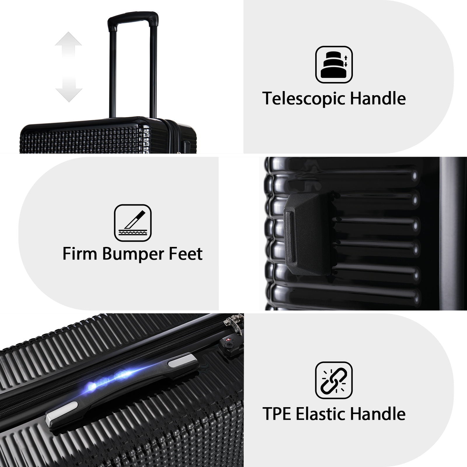 Luggage Sets 3 Piece Hardshell Suitcases With Wheels, Lightweight Expandable Travel Luggage With Tsa Lock, Carry-On, Checked Luggage (20" 24" 28")