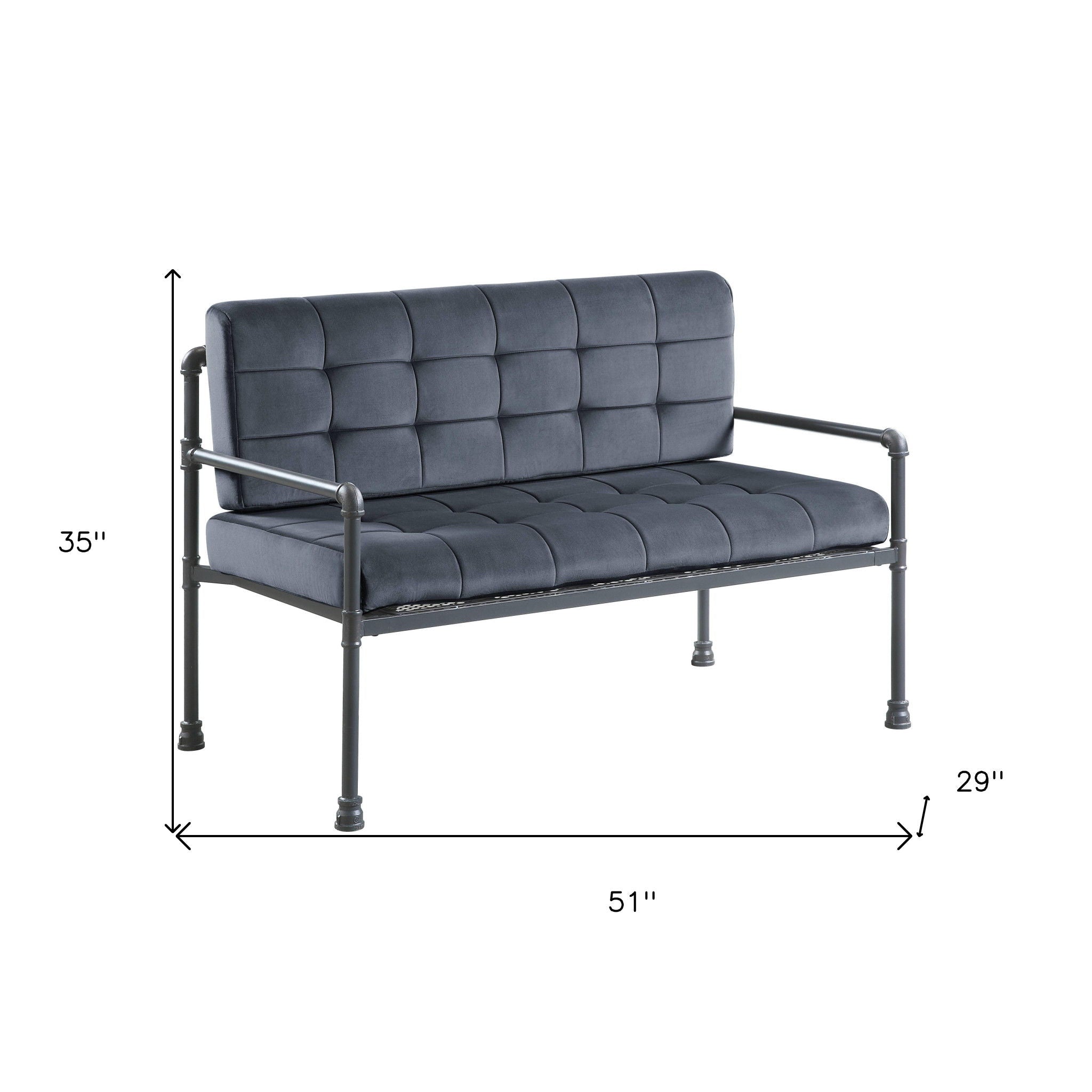 Velvet Loveseat - Gray