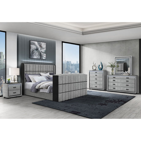 Isaiah - Upholstered Chest With LED Lighting - view 6