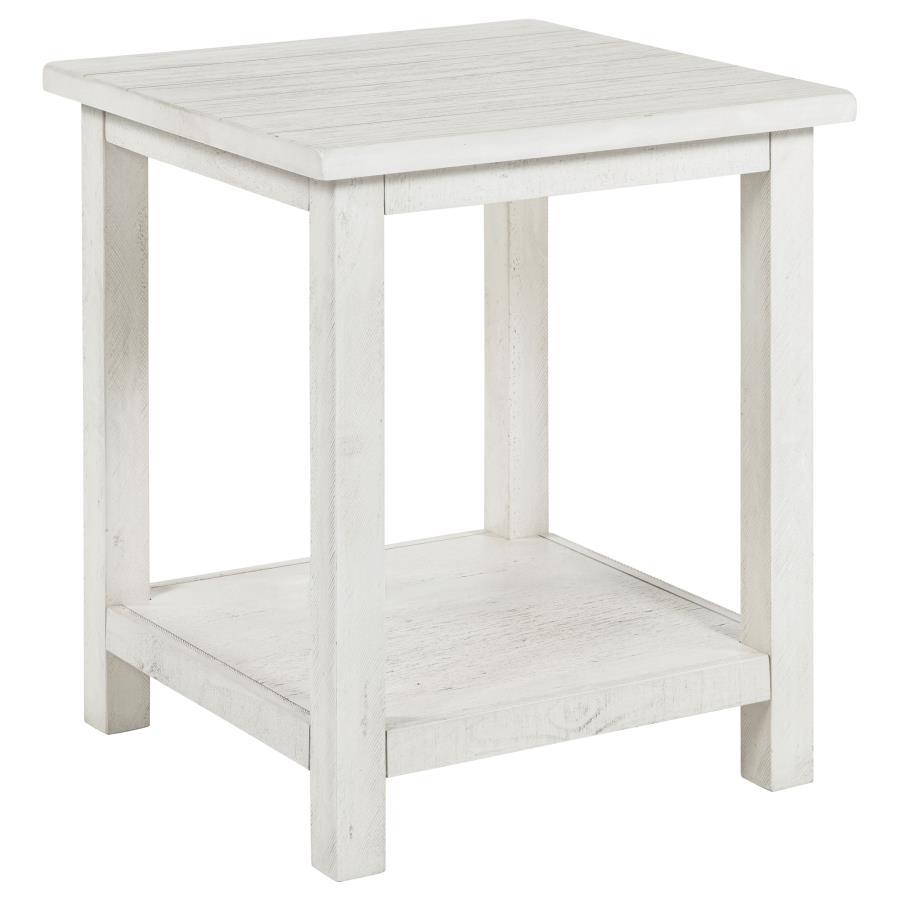 Payne - Wood End Table with Shelf White by Coaster Fine Furniture | Bel Furniture