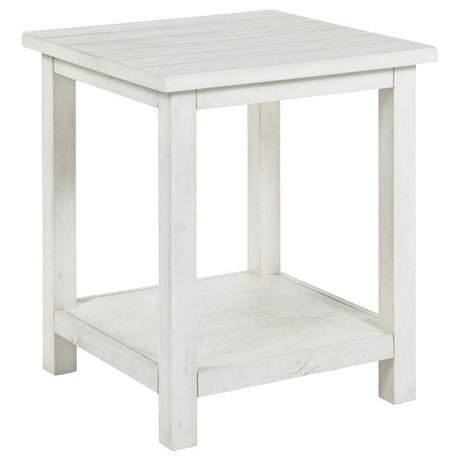 Payne - Wood End Table with Shelf White by Coaster Fine Furniture | Bel Furniture