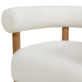 Fuji - Mid Century Modern Barrel Accent Arm Chair - Ivory White by Jennifer Taylor Home | Bel Furniture