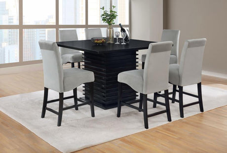 Stanton - Square Counter Height Dining Table Set Gray 7 Pc. Table, 6 Chairs by CoasterEveryday | Bel Furniture