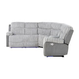 Bruni - Sectional Sofa With LED Lighting And Manual Recline - Gray