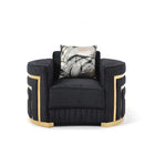 Soledad - Chair Upholstered With Hued Accents - Black