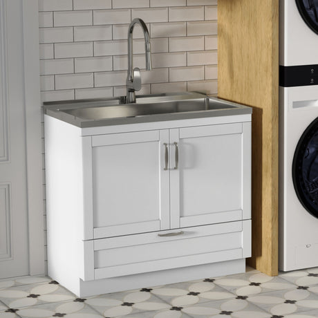Reed - Deluxe Laundry Cabinet With Pull-Out Faucet And Stainless Steel Sink - view 32