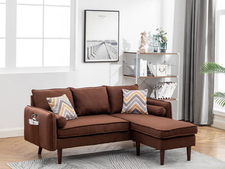Mia - Sectional Sofa Chaise With USB Charger And Pillows by Lilola Home | Bel Furniture