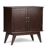 Draper - Mid Century Low Storage Cabinet - Medium Auburn Brown by Simpli-Home | Bel Furniture