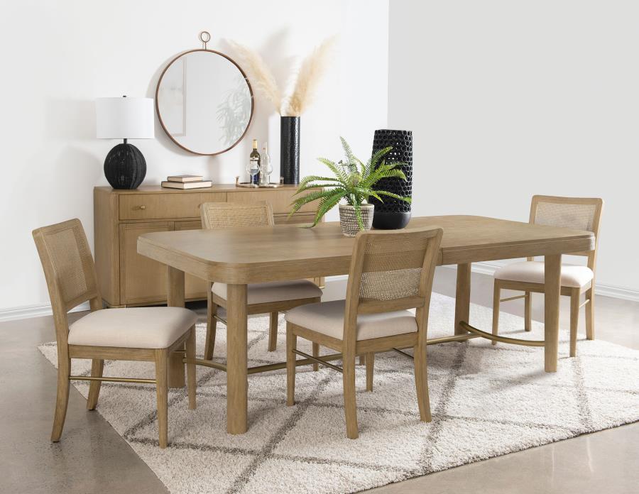 Arini - Extension Leaf Dining Table Set Light Brown 5 Pc. Table, 4 Chairs by Coaster Fine Furniture | Bel Furniture