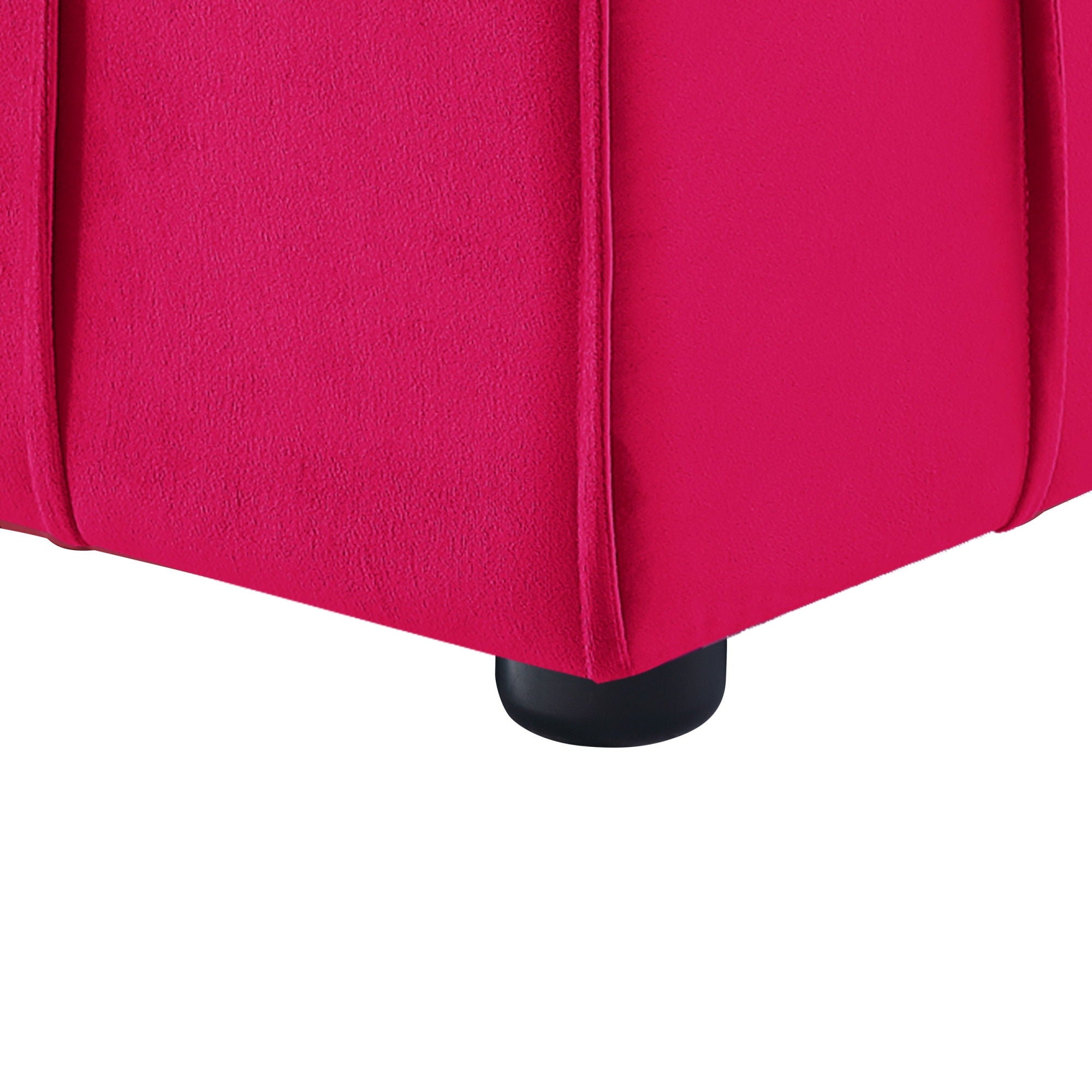 Velvet Cube Ottoman - Pink / Black