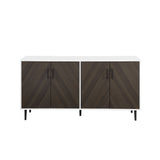 Mid-Century Modern Faux Bookmatch Door Buffet by Walker Edison | Bel Furniture