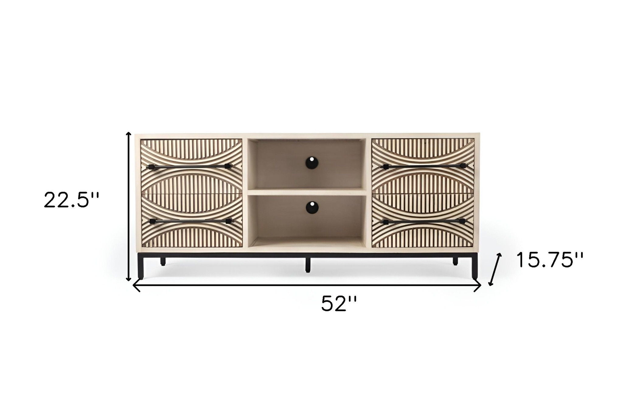 Wood And Manufactured Cabinet Enclosed Storage TV Stand - Brown