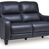 Mercomatic - Power Reclining Loveseat With Adj Headrest Blue by Signature Design by Ashley® | Bel Furniture