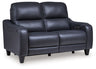 Mercomatic - Power Reclining Loveseat With Adj Headrest Blue by Signature Design by Ashley® | Bel Furniture
