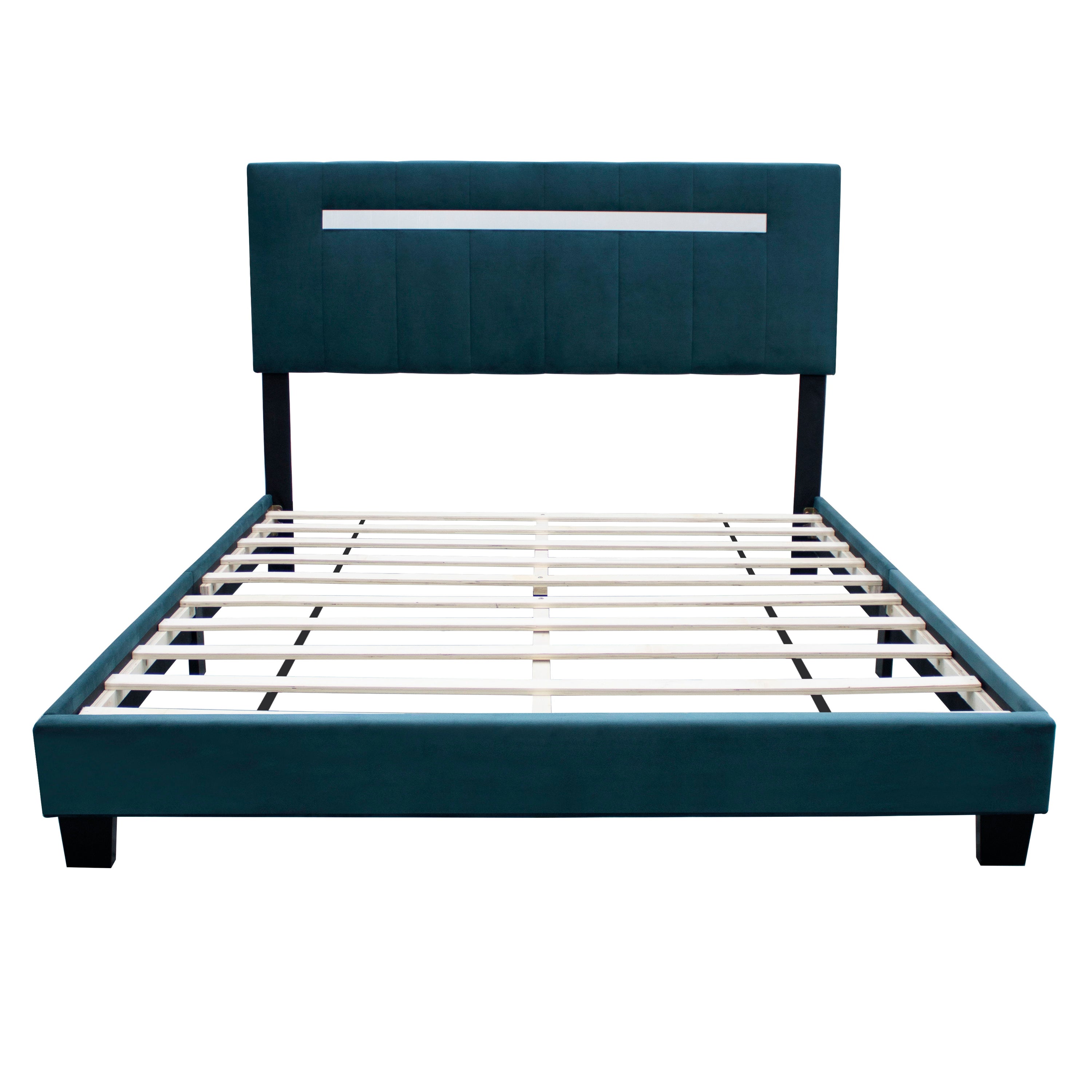 Queen Size Adjustable Upholstered Bed Frame Dark Velvet Collection Comfort And Simplicity