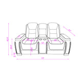 Reclining Power Set, USB, LED, Bookshelf Arms, And Drop Down Table
