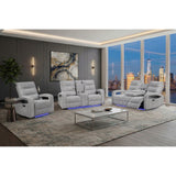 Isolde - Power Reclining Loveseat With LED Lighting - Gray