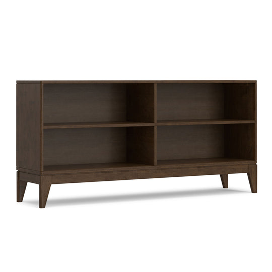 Harper - 4 Shelf Low Bookcase - Walnut Brown
