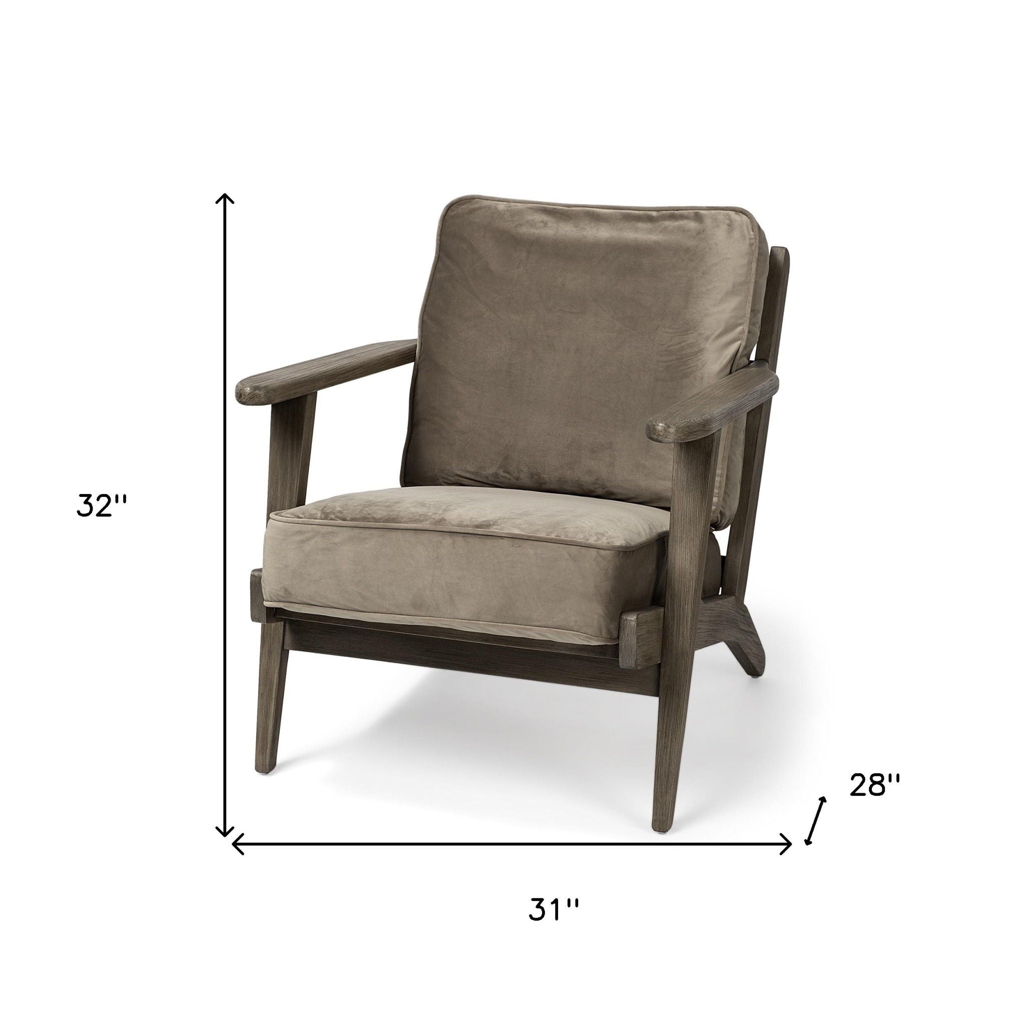 Velvet Arm Chair - Brown