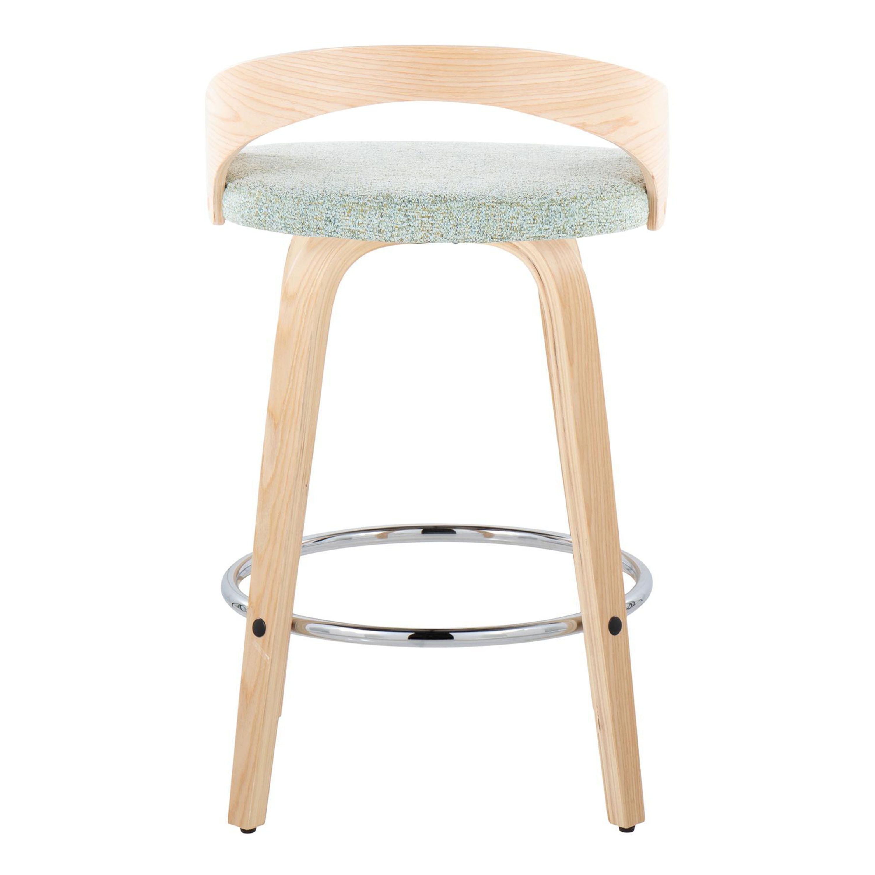 Grotto - Contemporary Fixed Height Counter Stool With Swivel With Round Footrest (Set of 2)