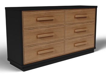 black brown 6 drawer dresser Kozmour - Six Drawer Dresser