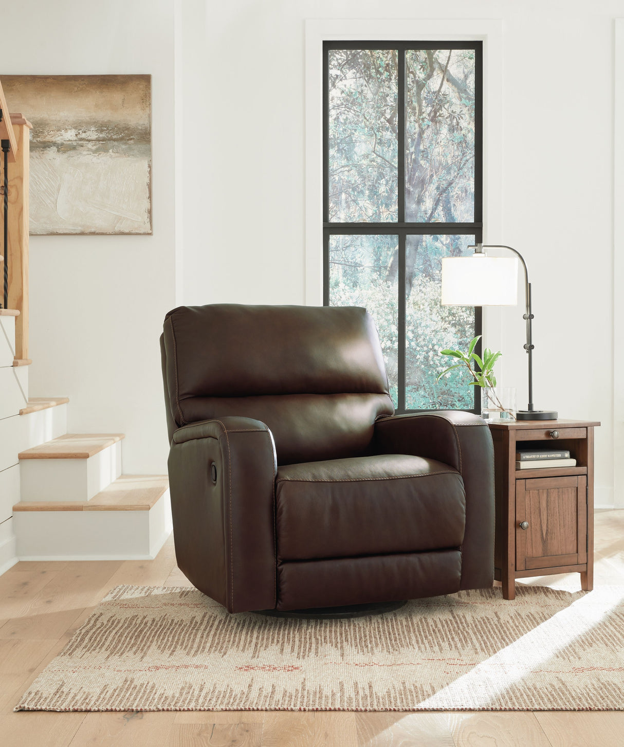 Emberla - Coffee - Swivel Glider Recliner by Signature Design by Ashley® | Bel Furniture