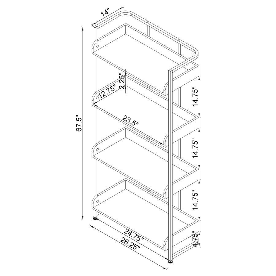 Ember - 4-Shelf Bookcase