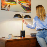 Nova - Hydro Table Lamp With On / Off Switch Double Lamp - Black / Gold / Marble by Ashcroft Furniture | Bel Furniture